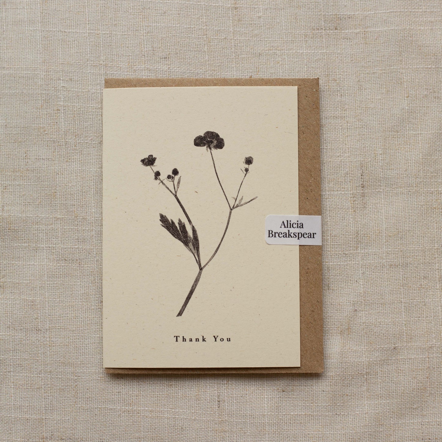 Mini Meadow Buttercup Thank You Card