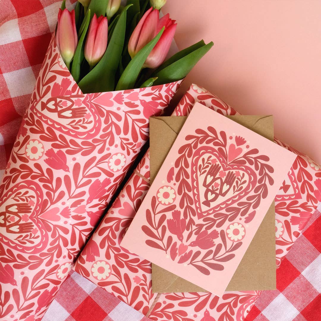Paper Cut Heart Gift Wrap