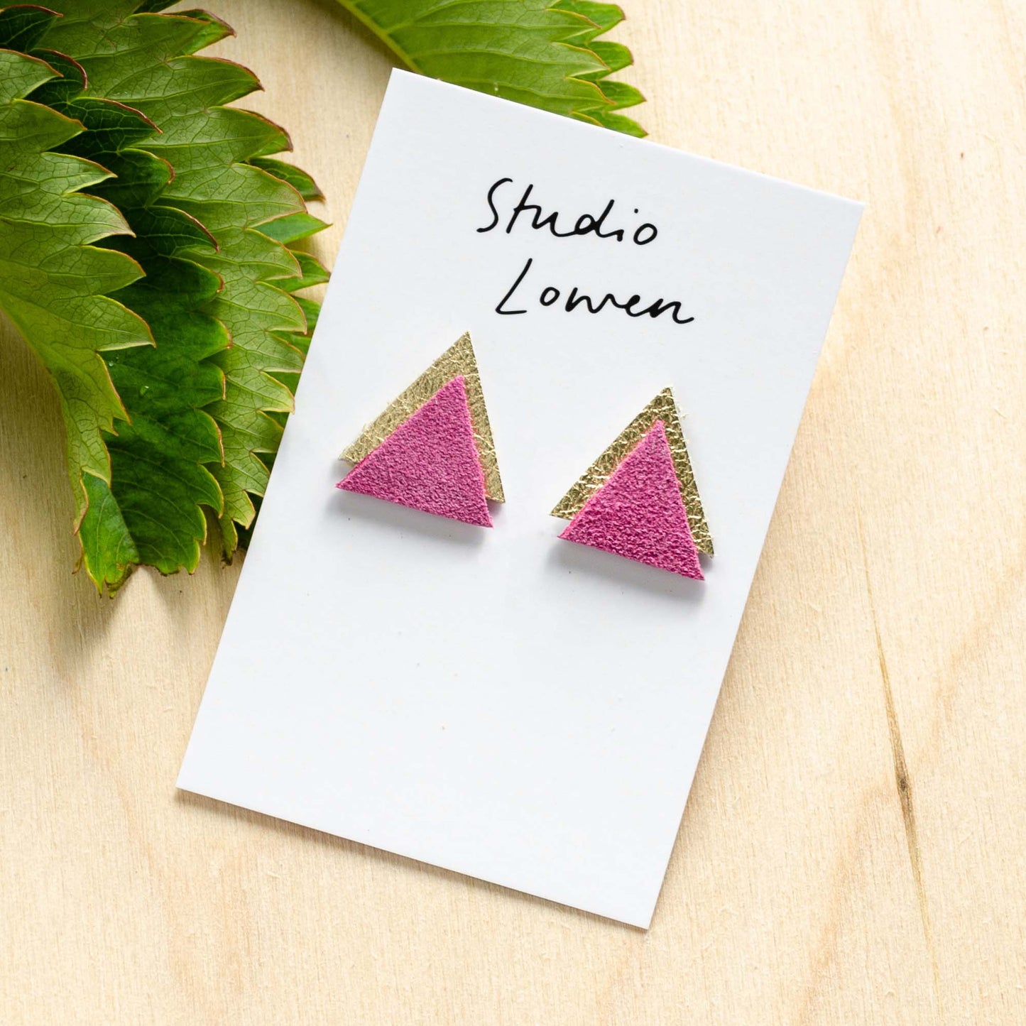 Triangle Leather Earrings