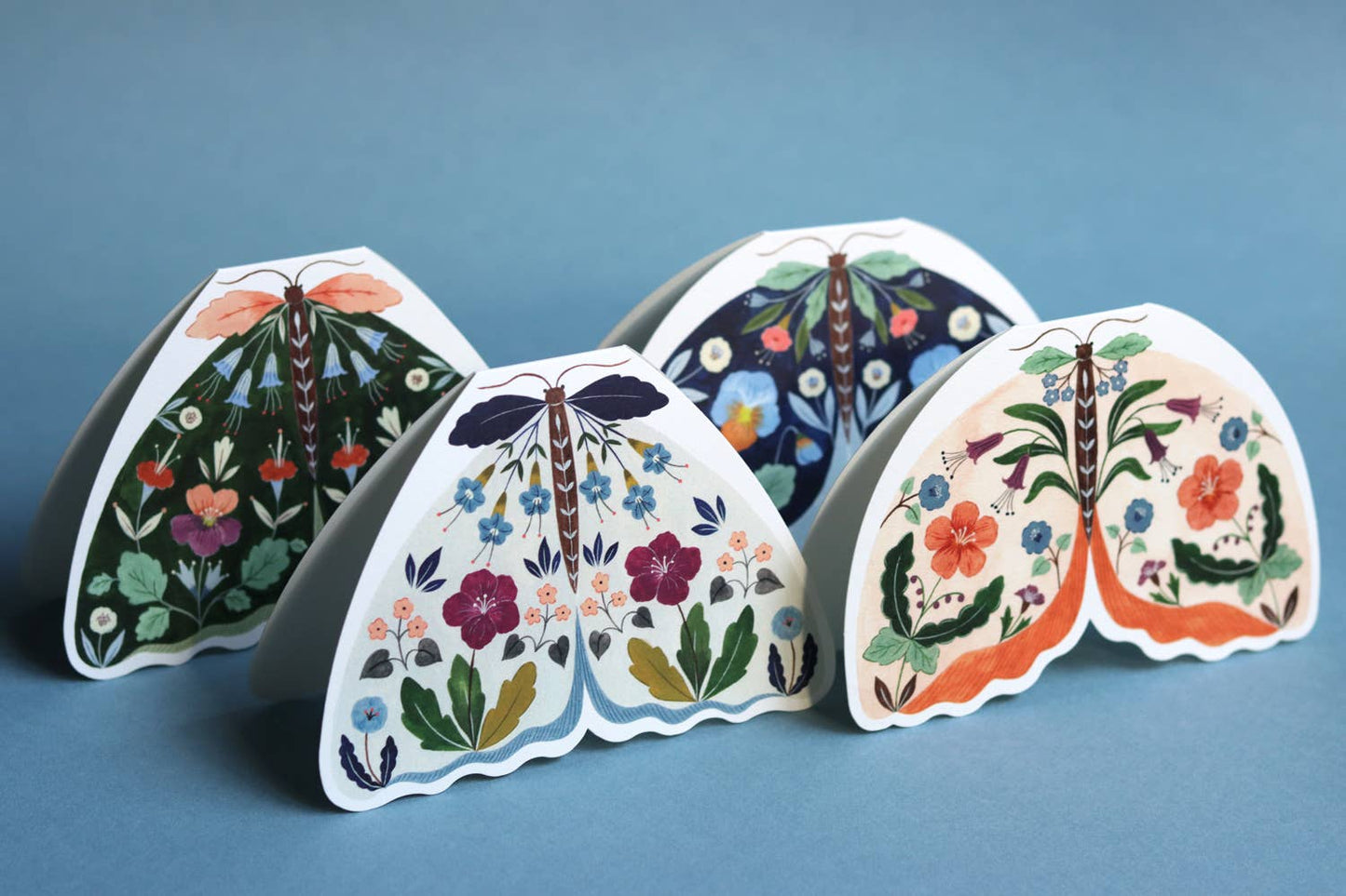Grey Floral Moth Card