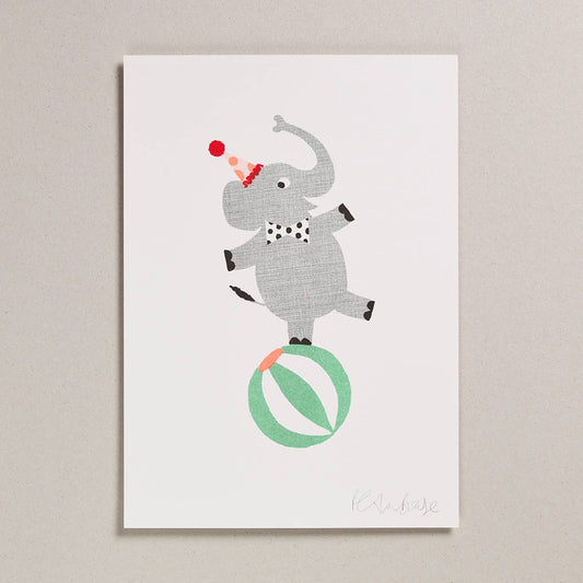 Risograph A4 Print - Elly on Ball