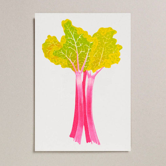 Risograph A4 Print - Rhubarb