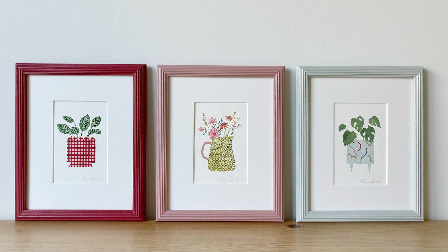 ‘Picnic Perfect’ Original watercolour and ink in bespoke hand painted frame