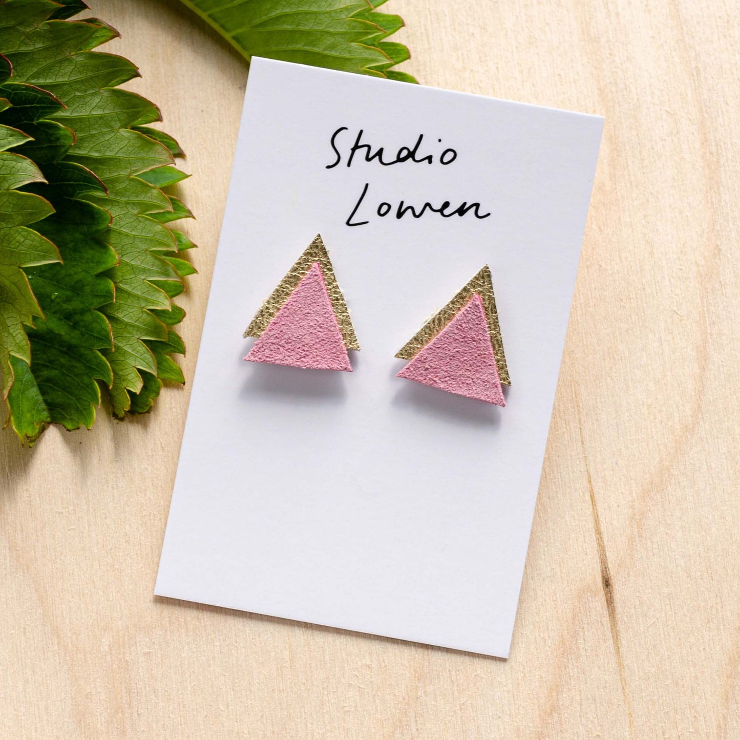 Triangle Leather Earrings