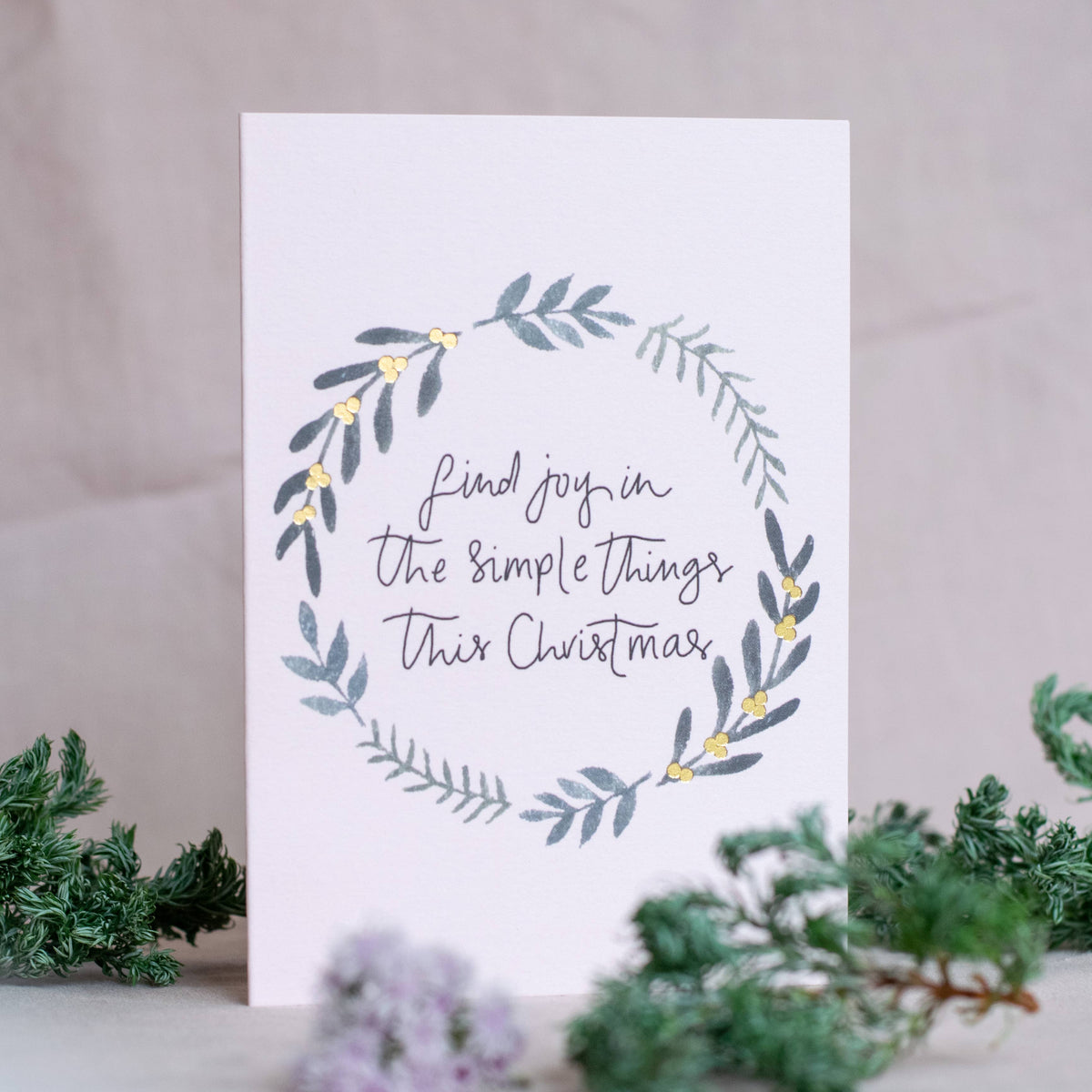 'Simple Christmas' Gold Foil Card