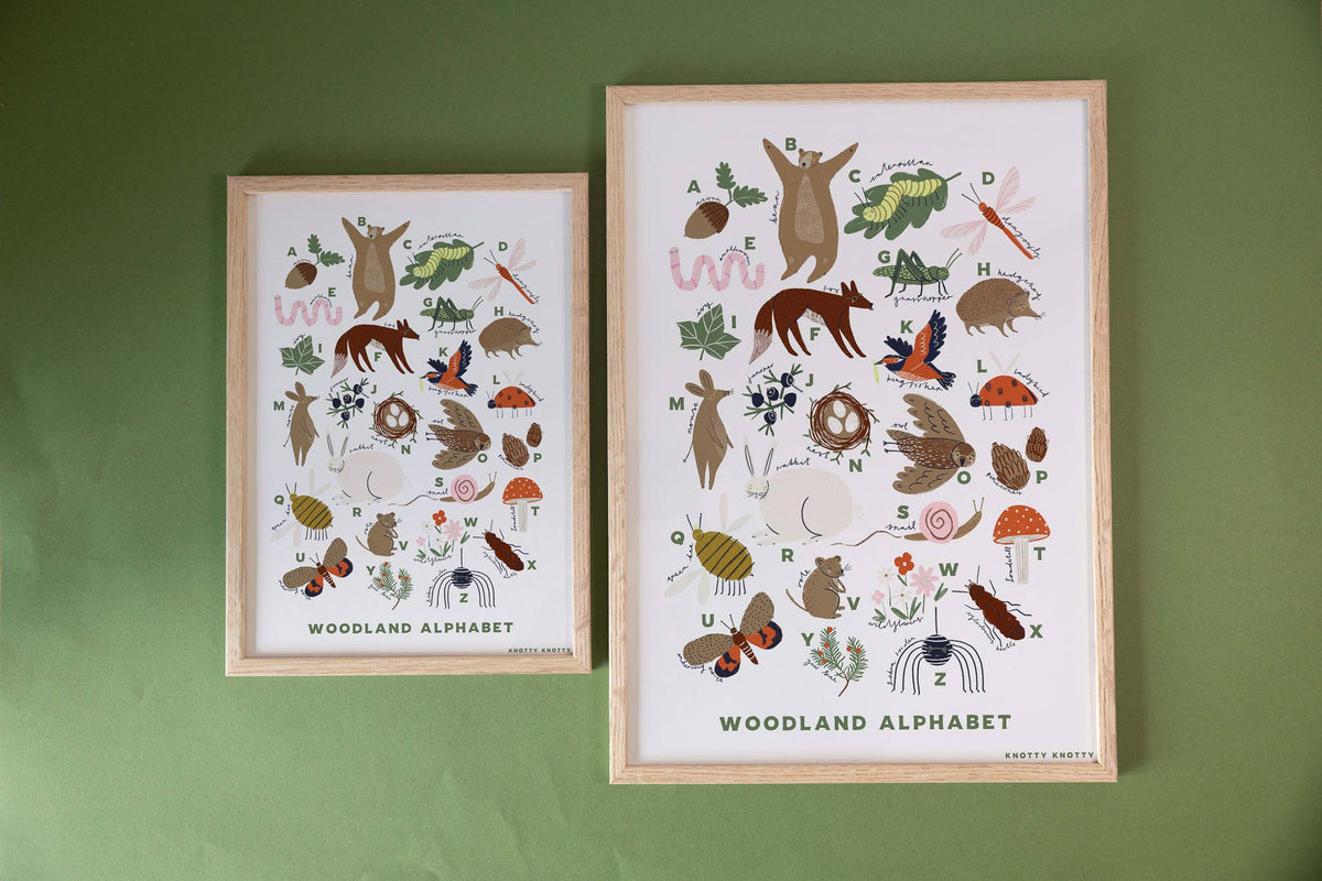 Woodland Alphabet A4 Art Print