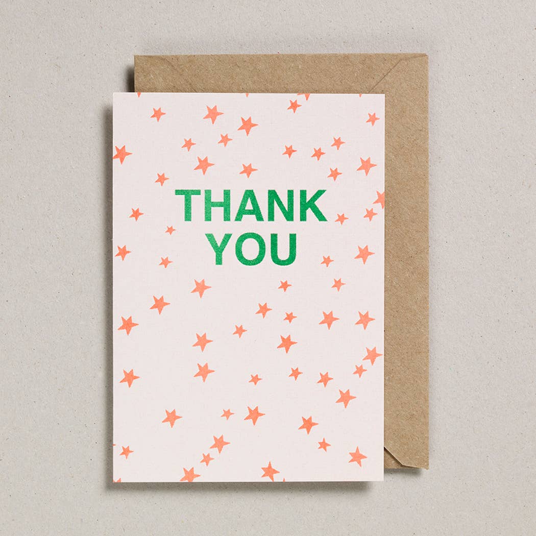 Risograph Starry Thank You Card