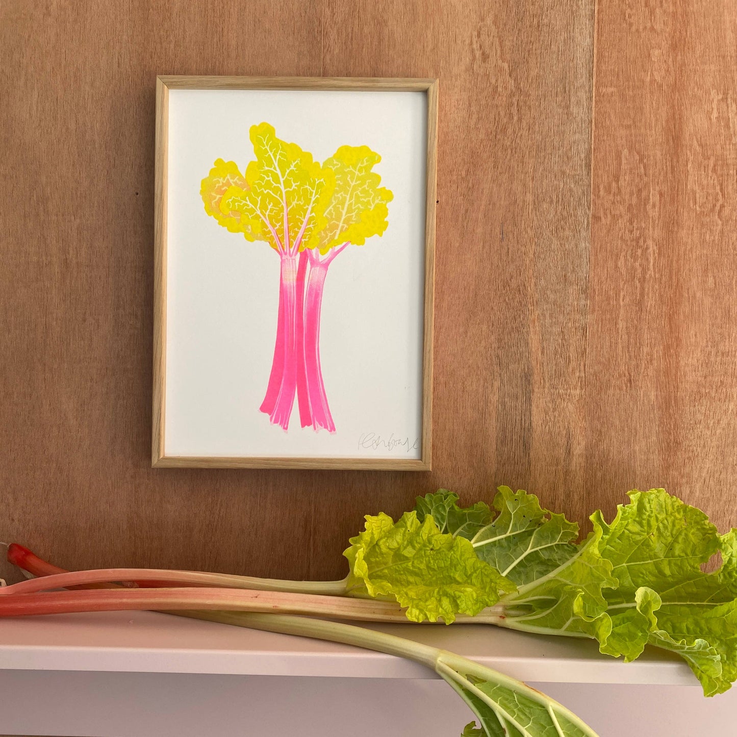 Risograph A4 Print - Rhubarb