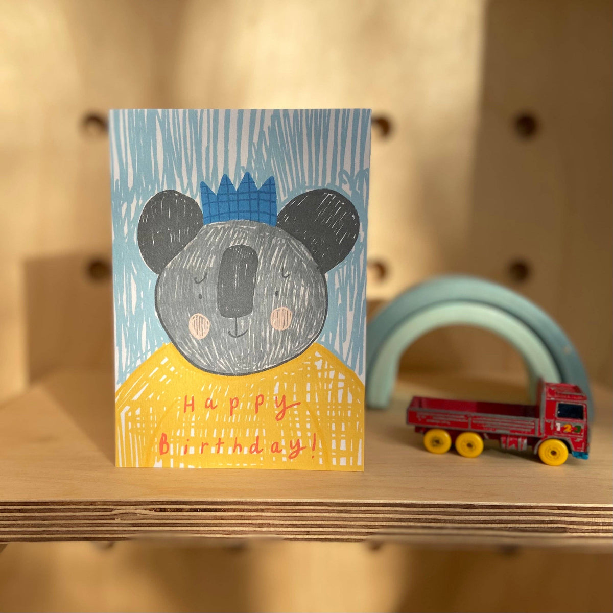 Party Koala kids birthday card Fun koala card