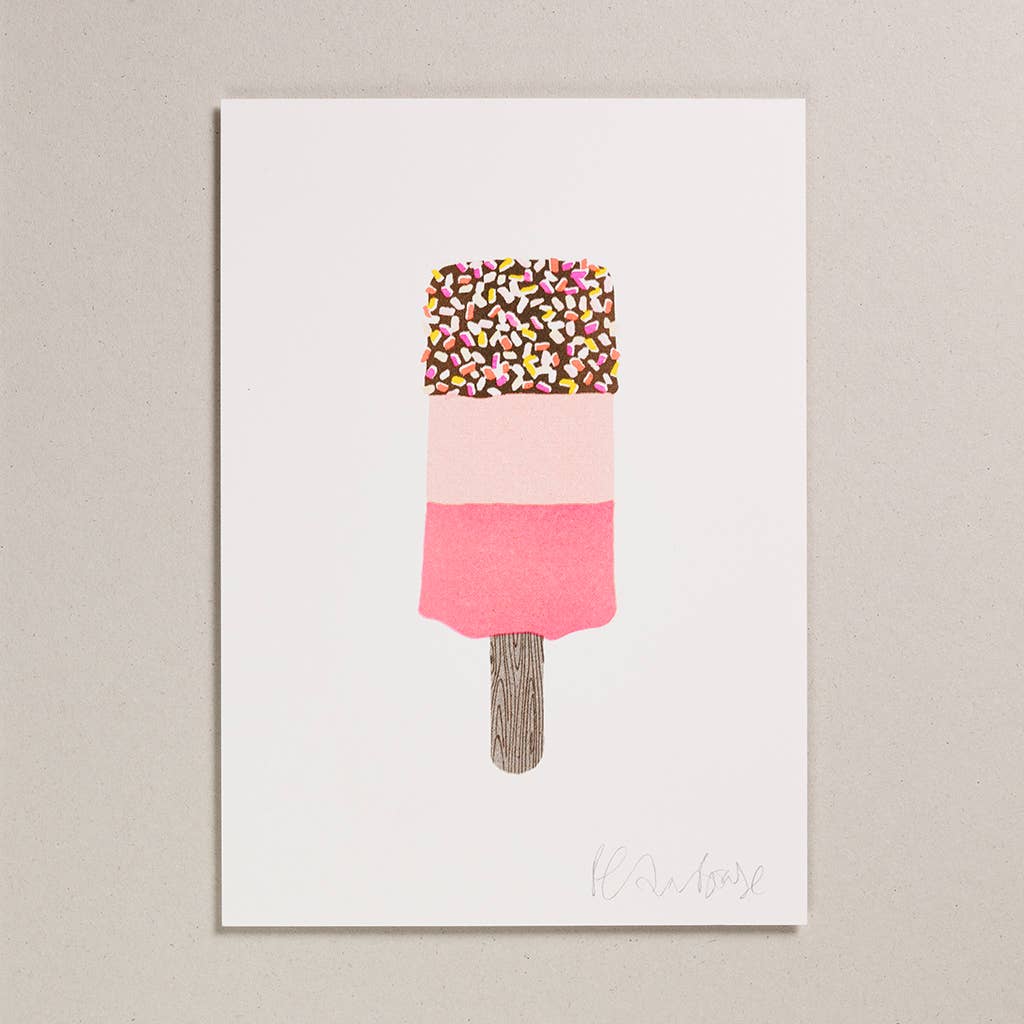 Risograph A4 Print - Fab Lolly