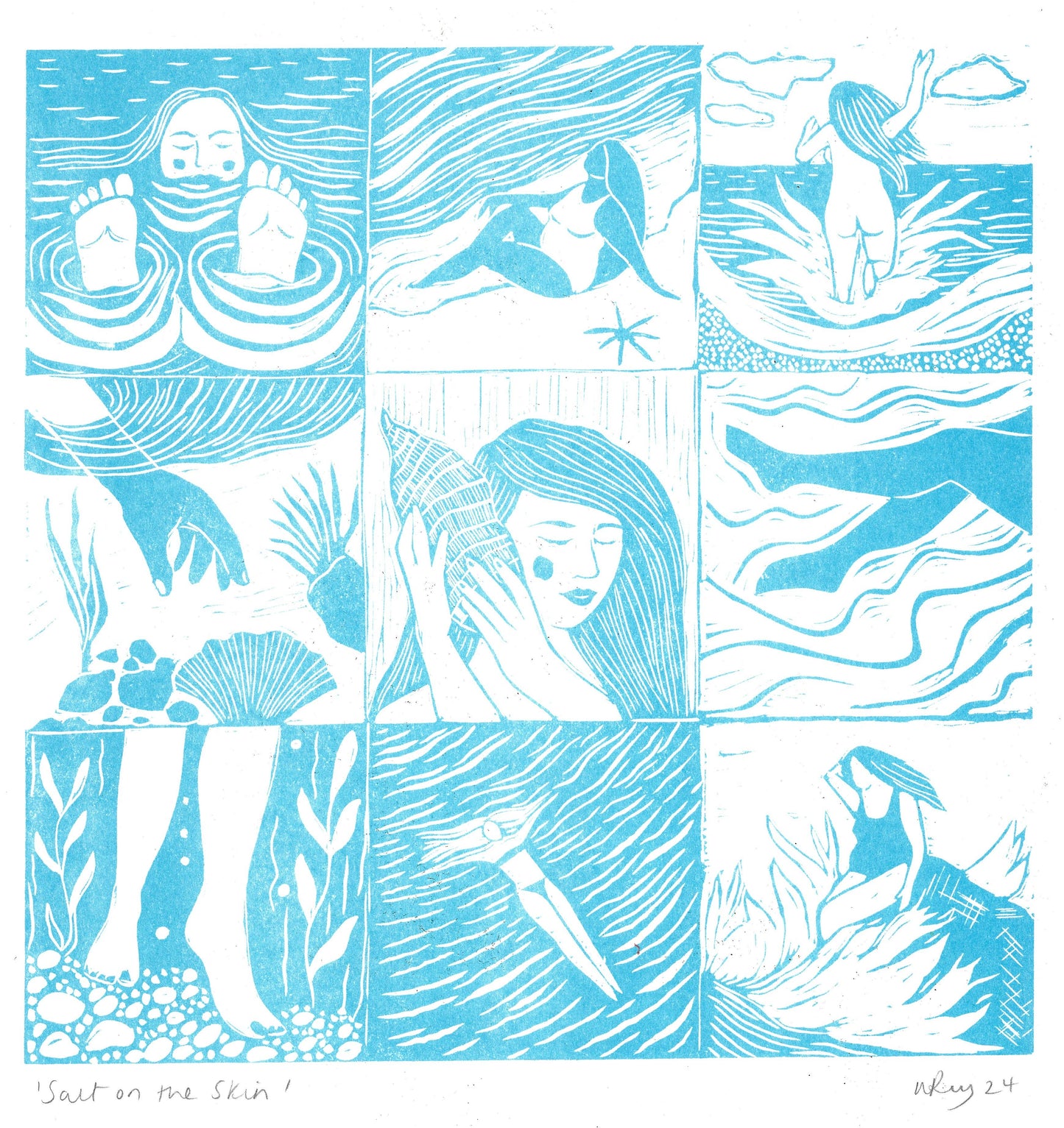 Salt On The Skin Risograph Print