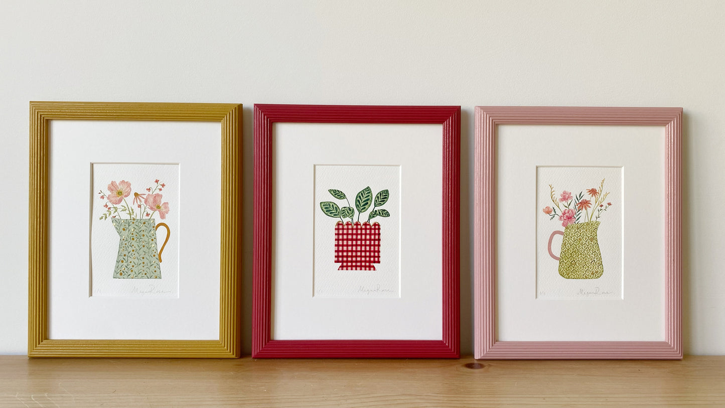 ‘Picnic Perfect’ Original watercolour and ink in bespoke hand painted frame