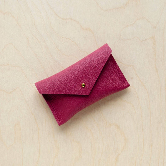 Dark Rose Leather Card Holder