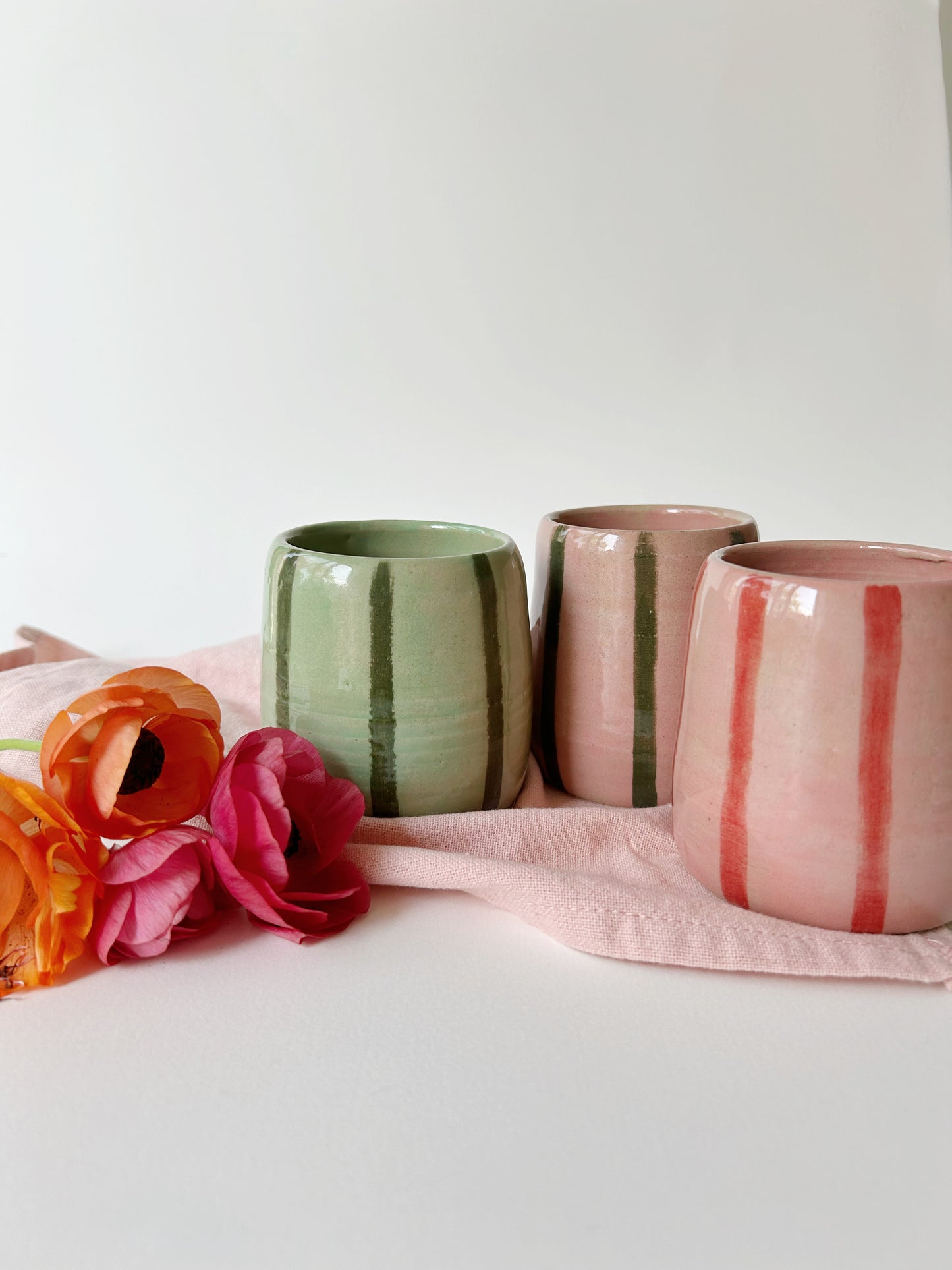 Green Stripe Ceramic Cup