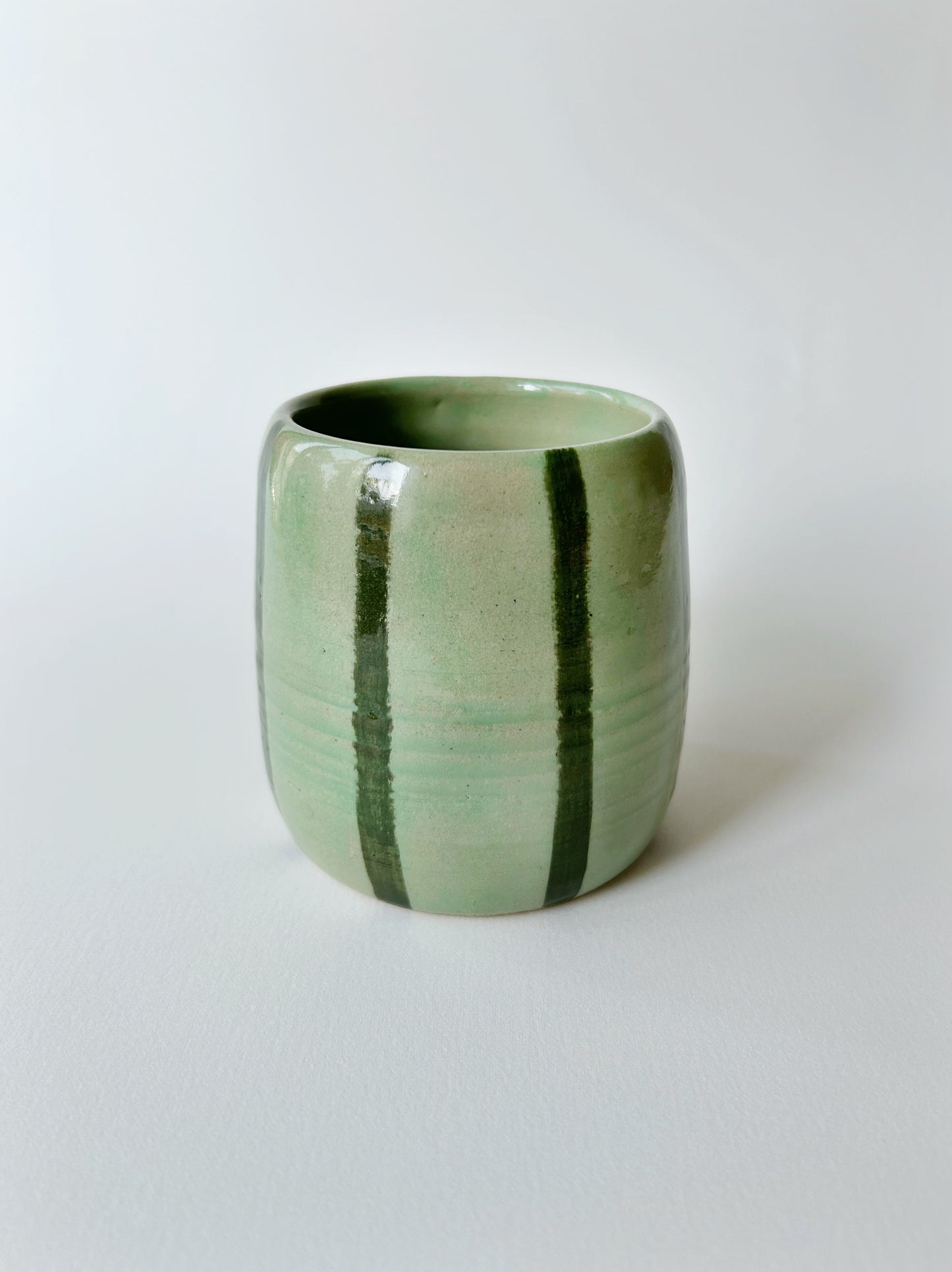 Green Stripe Ceramic Cup