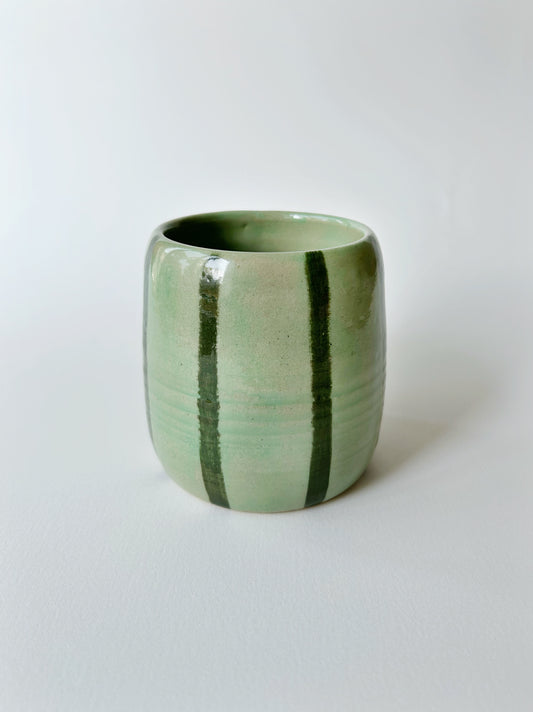 Green Stripe Ceramic Cup