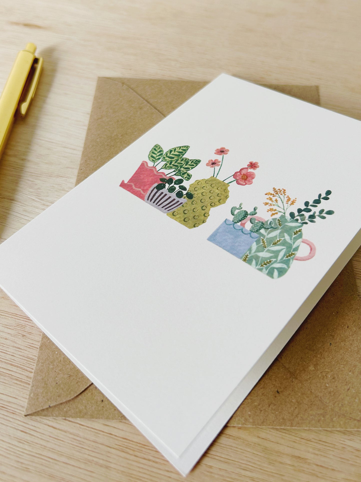 Plants in Pink Card