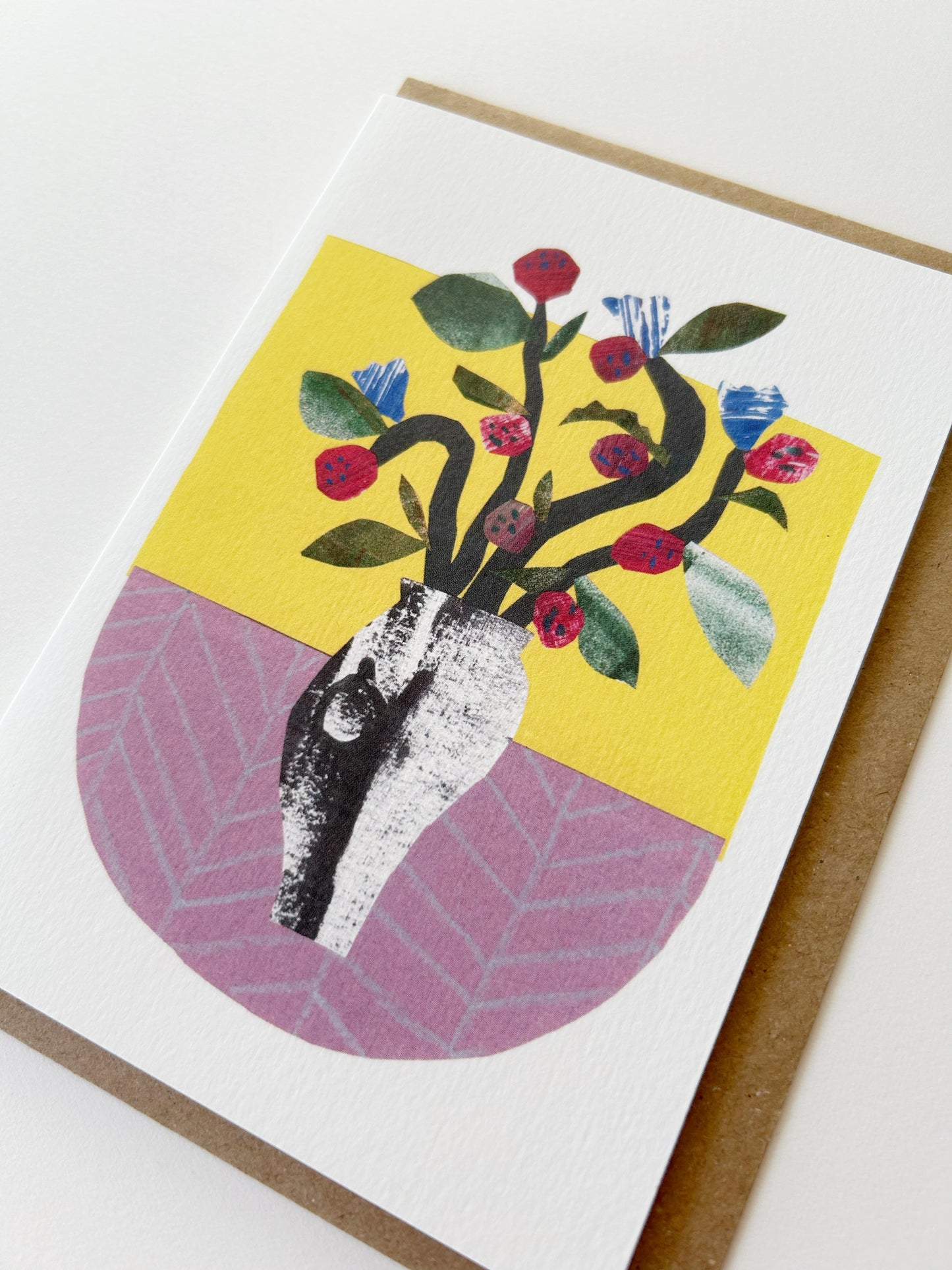 Flowers Black & White Vase Card