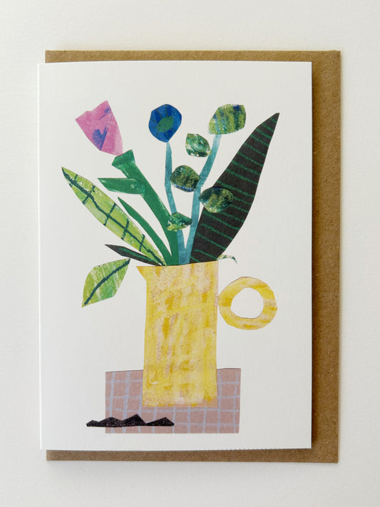 Flowers in Yellow Jug Card