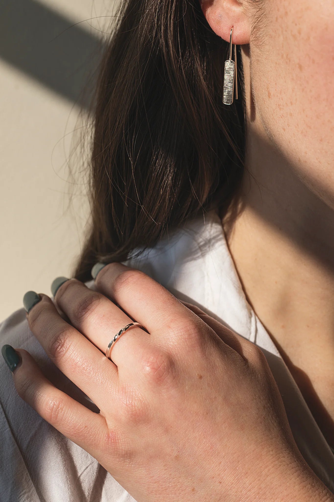 Brushed Bar Threader Earrings