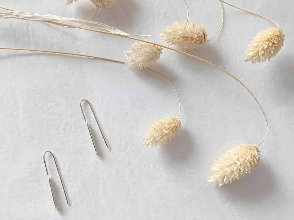 Brushed Bar Threader Earrings
