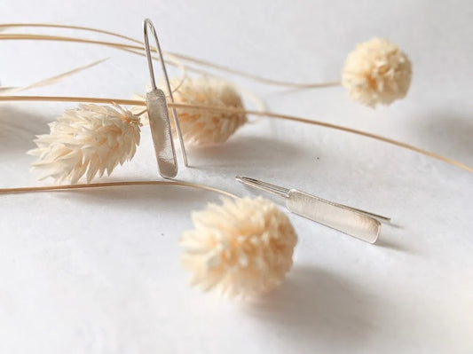 Brushed Bar Threader Earrings
