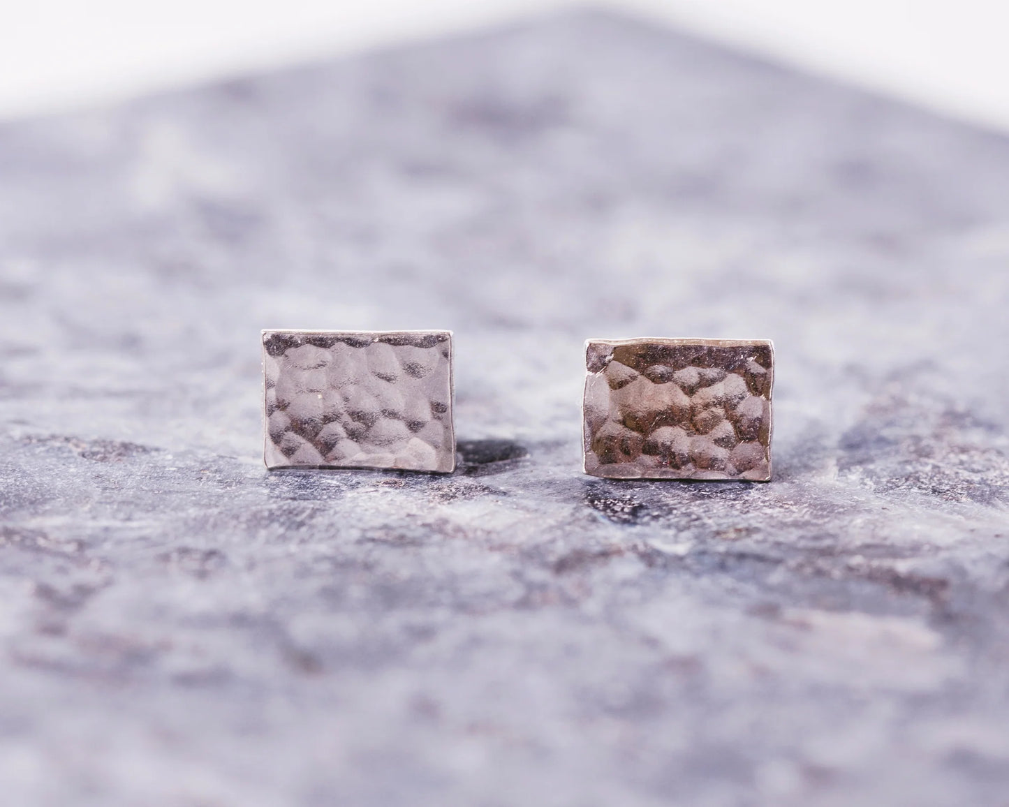 Hammered Rectangle Studs