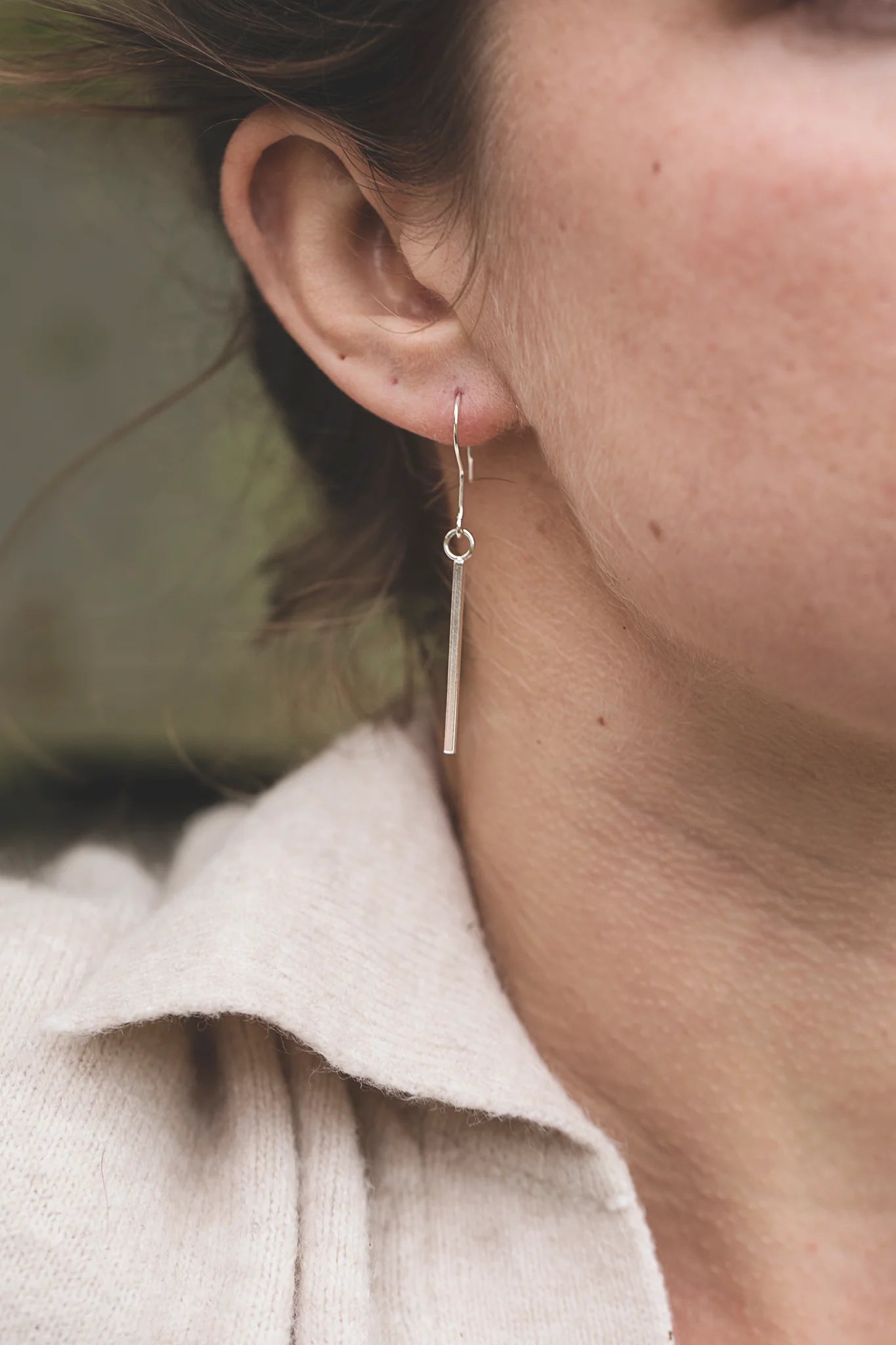 Sterling Silver Drop Bar Earrings