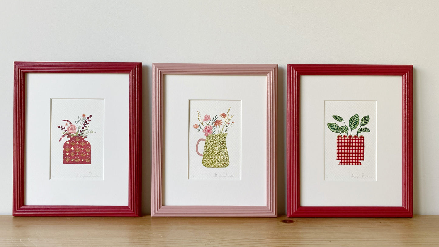 ‘Picnic Perfect’ Original watercolour and ink in bespoke hand painted frame