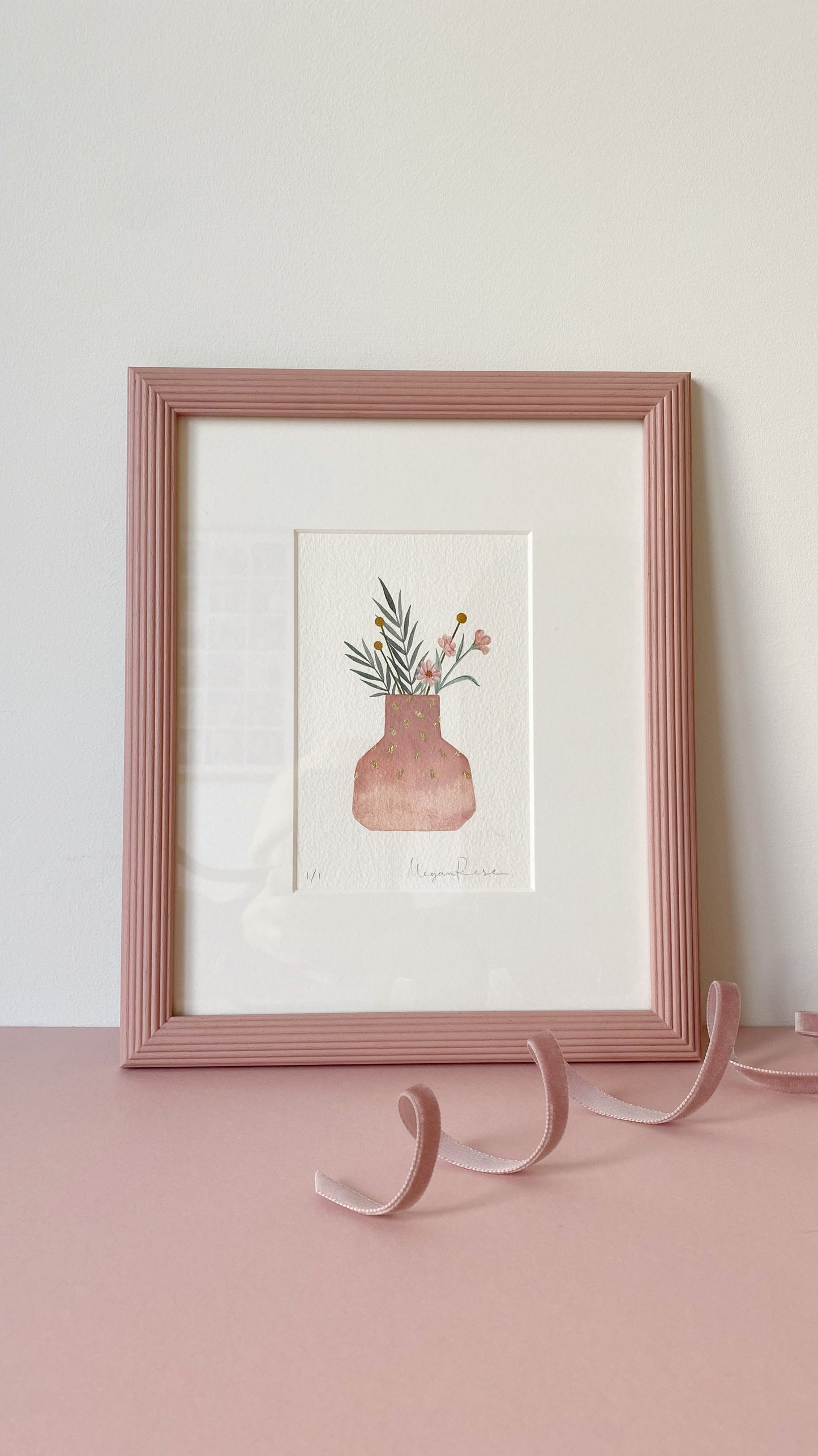 ‘Daydreamer’ Original watercolour and ink in bespoke hand painted frame