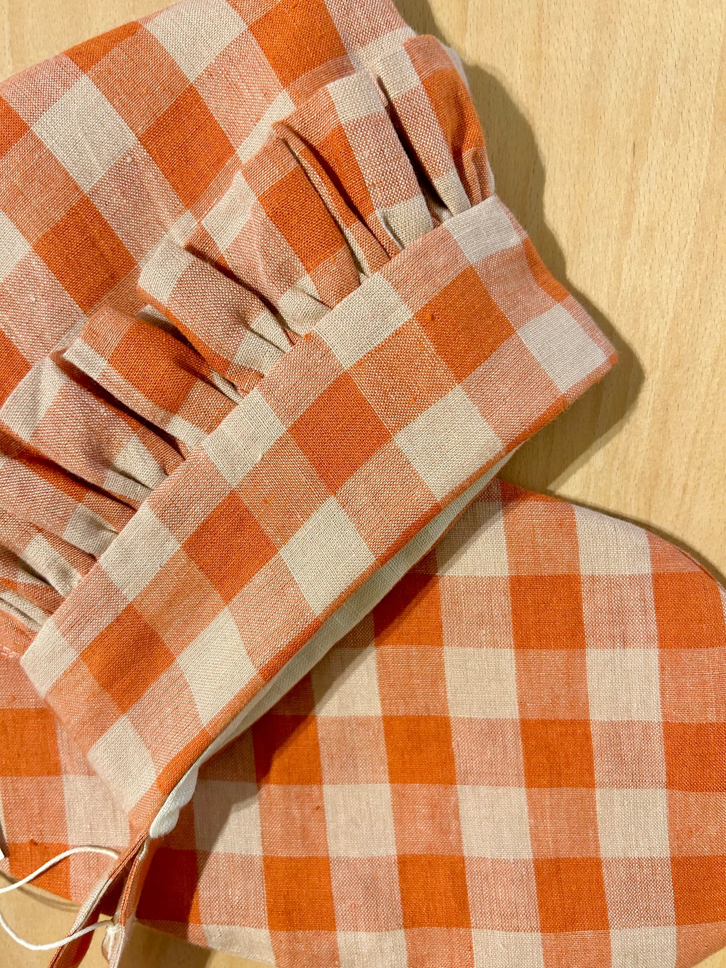 Rust Gingham Stocking