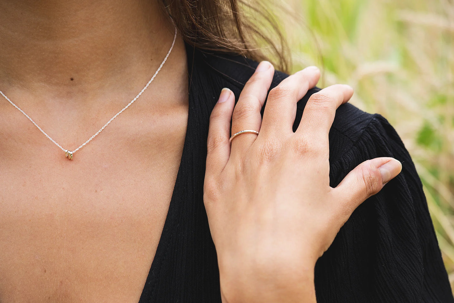 Three Small Hoops Necklace