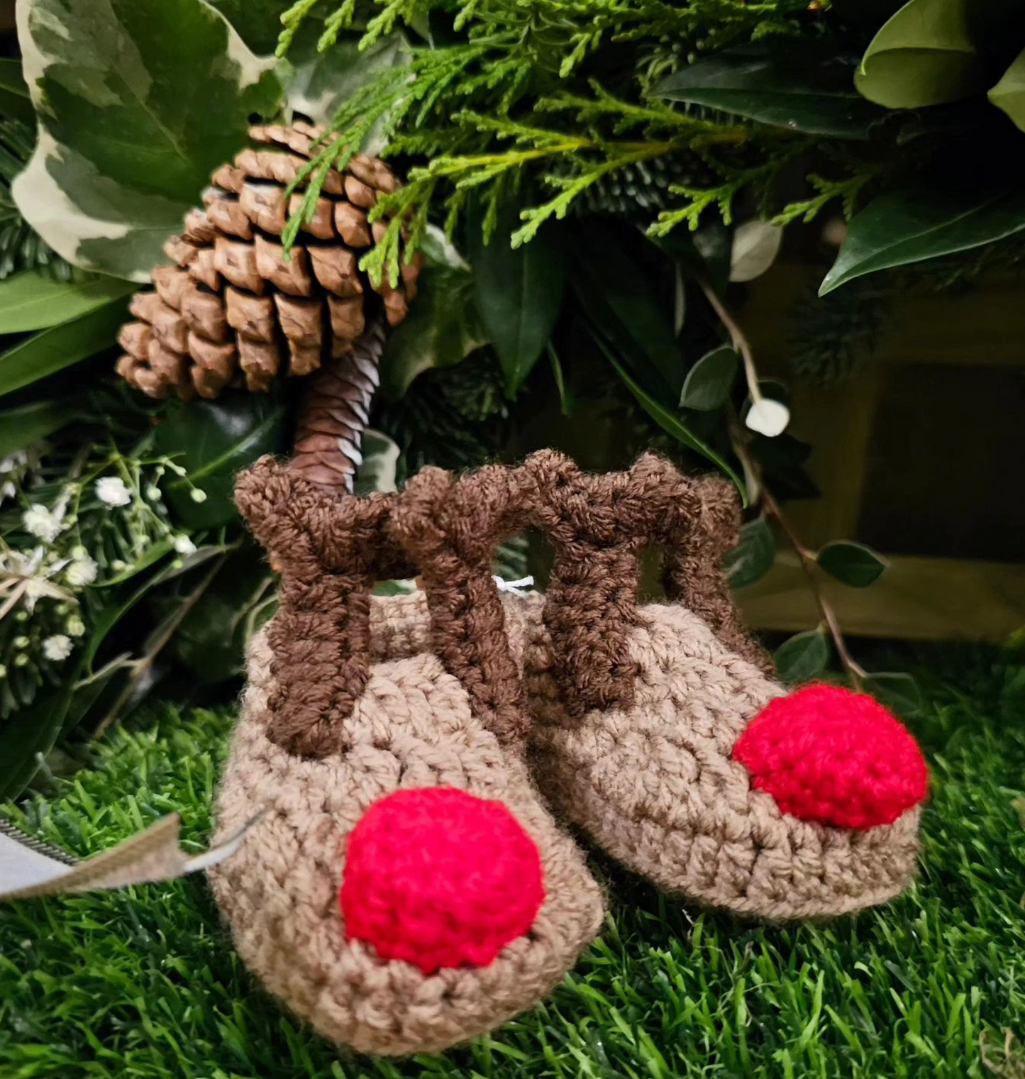 Crochet Reindeer Booties