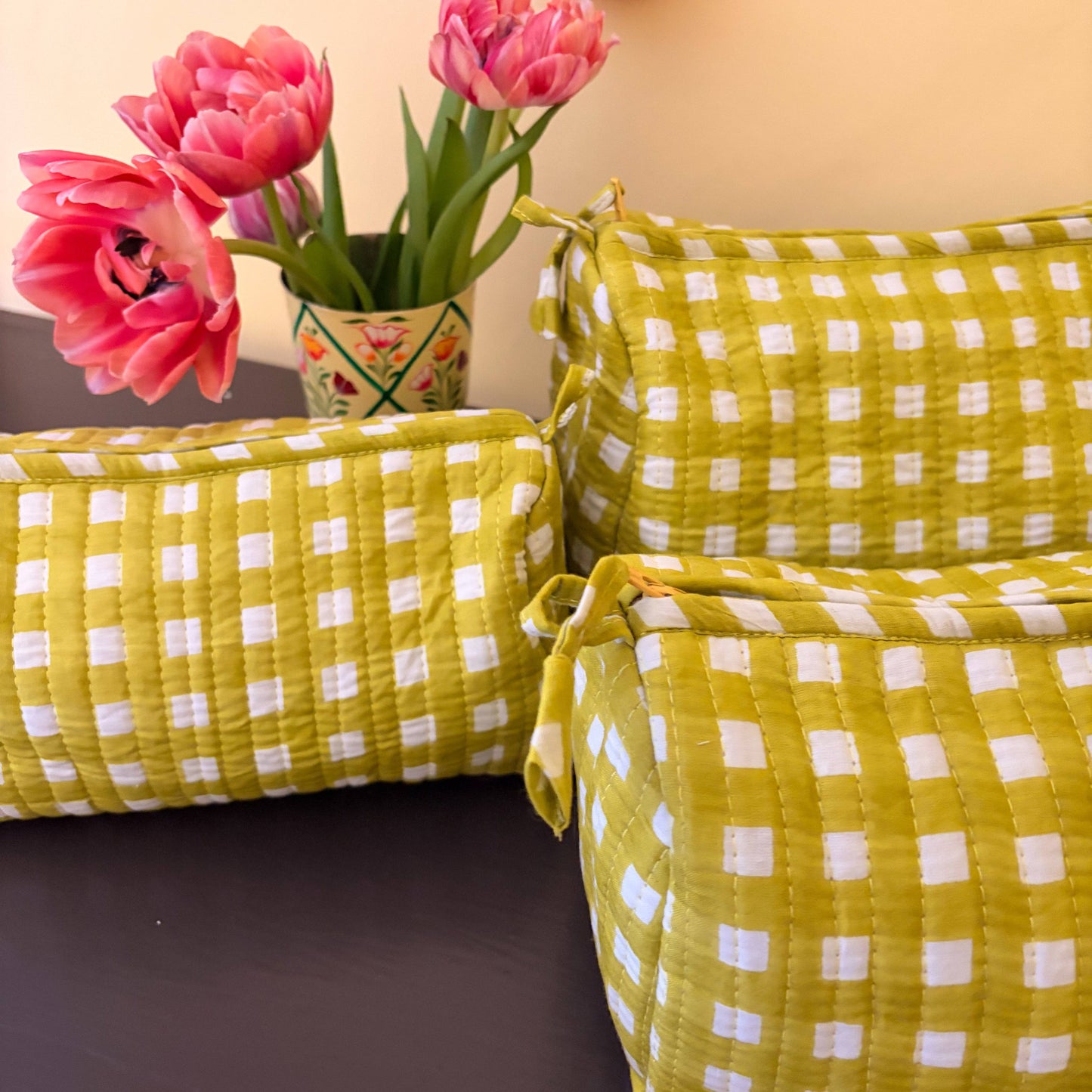 Alchemilla Check Cosmetic Bag