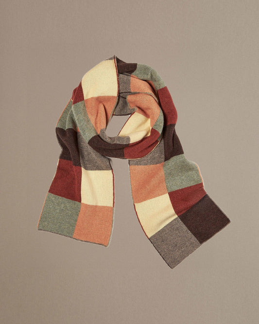 Chequerboard Scarf | Rust Multi
