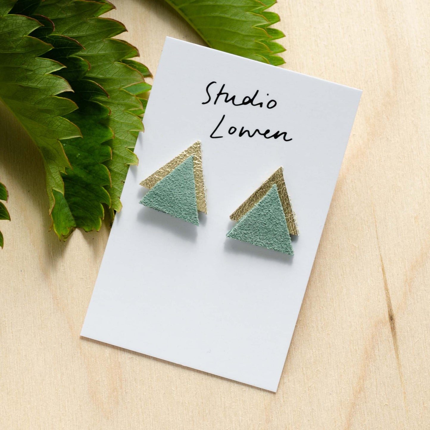 Triangle Leather Earrings