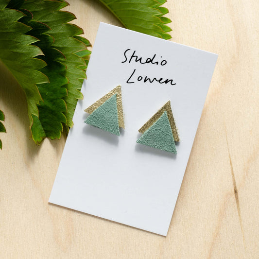 Triangle Leather Earrings