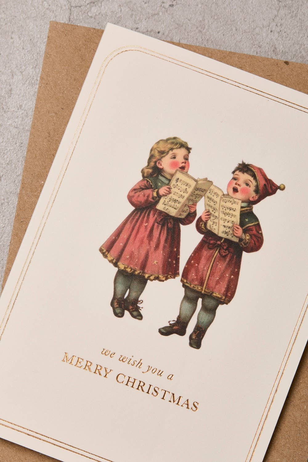 Vintage Carolers Christmas Card