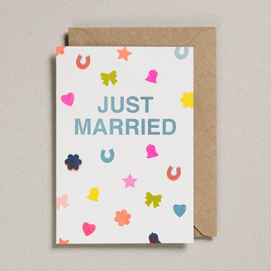 Just Married Risograph Card