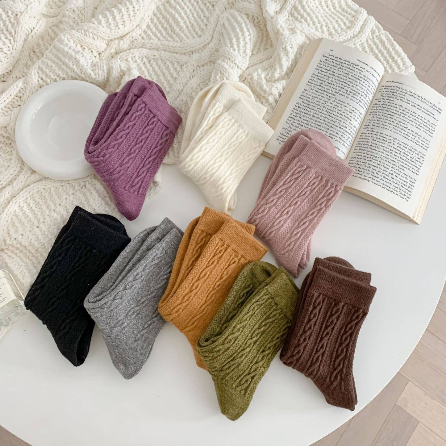 Olive Knit Socks