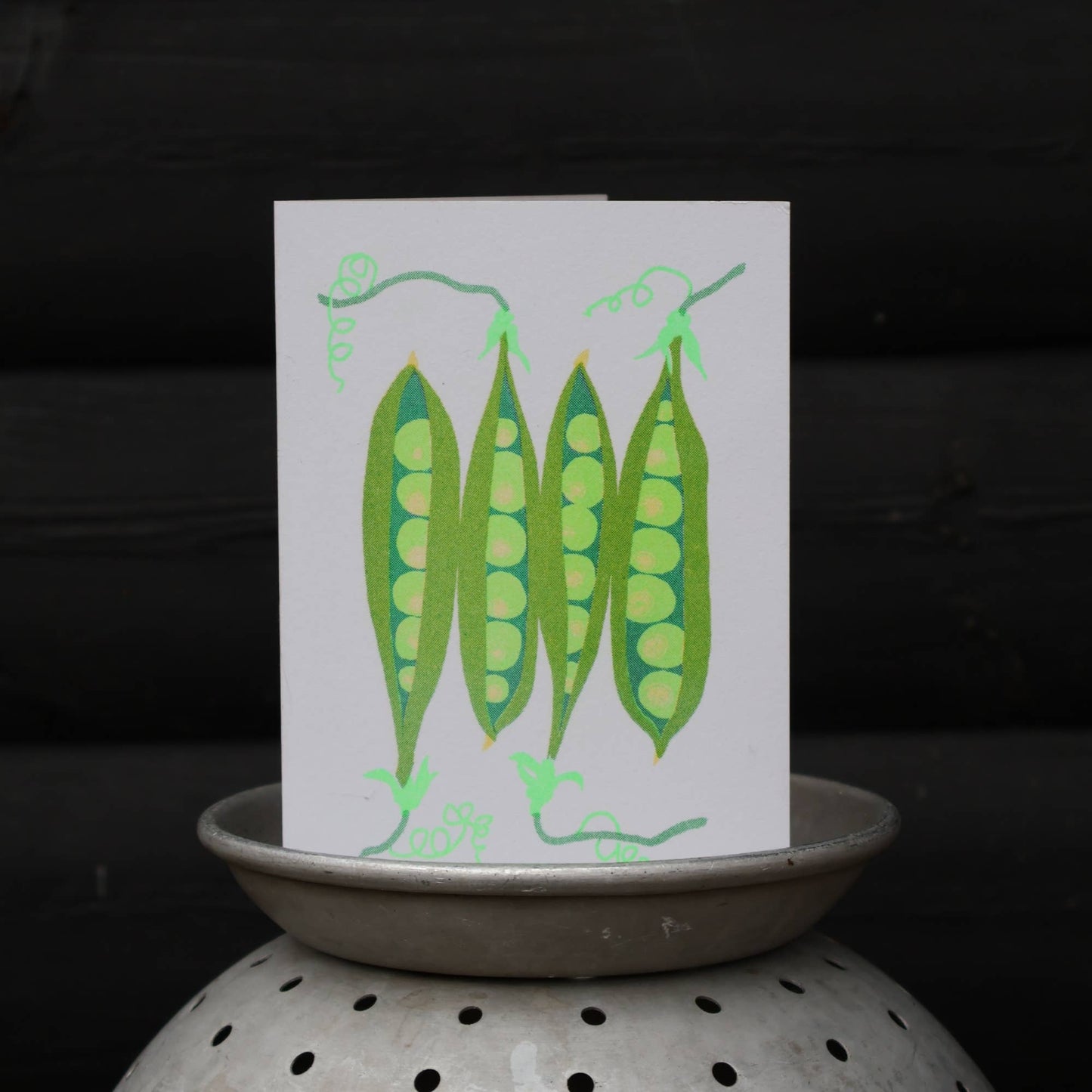 Peas Risograph Card