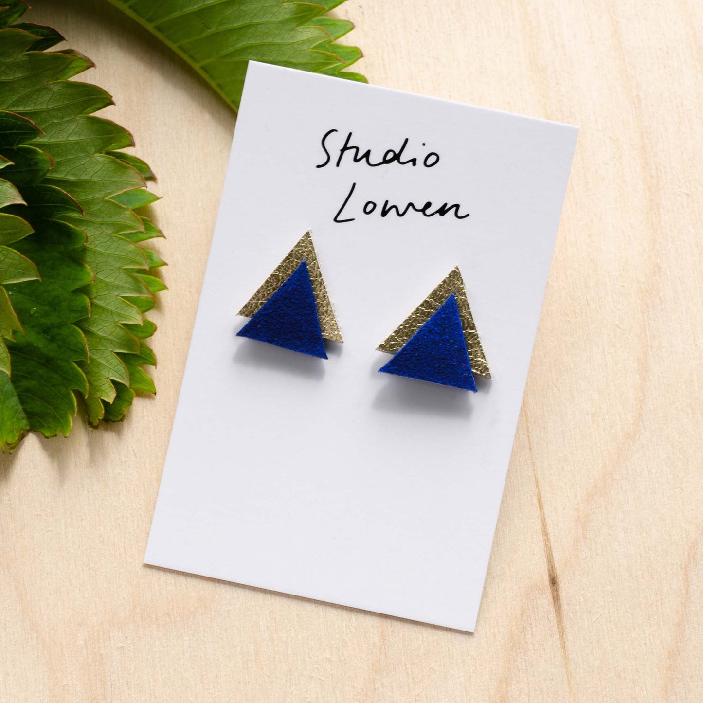 Triangle Leather Earrings