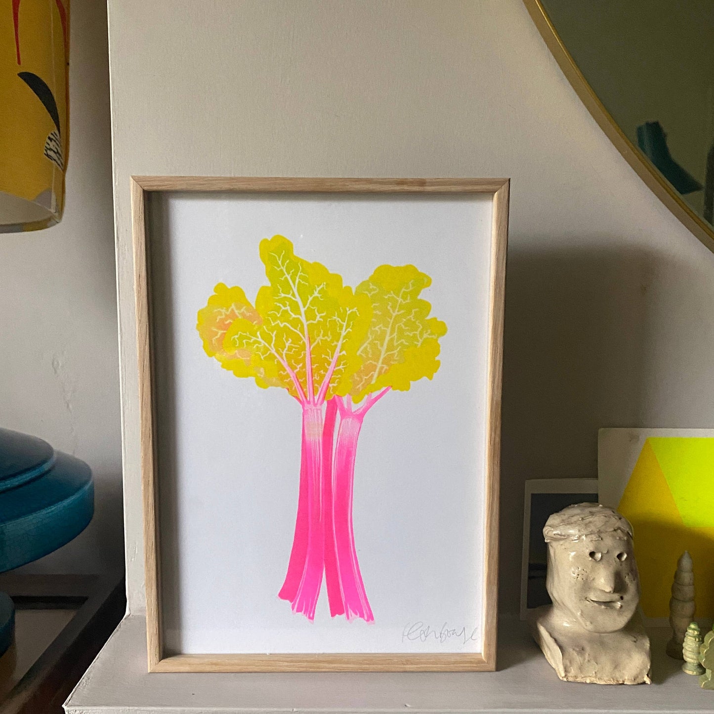 Risograph A4 Print - Rhubarb