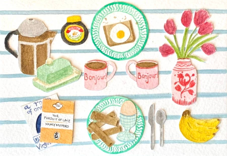 'Vaisselle' Breakfast A4 Print