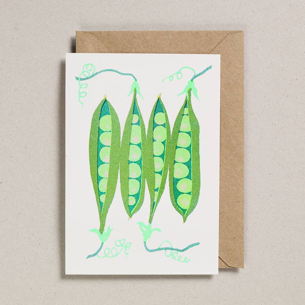 Peas Risograph Card
