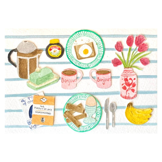 'Vaisselle' Breakfast A4 Print