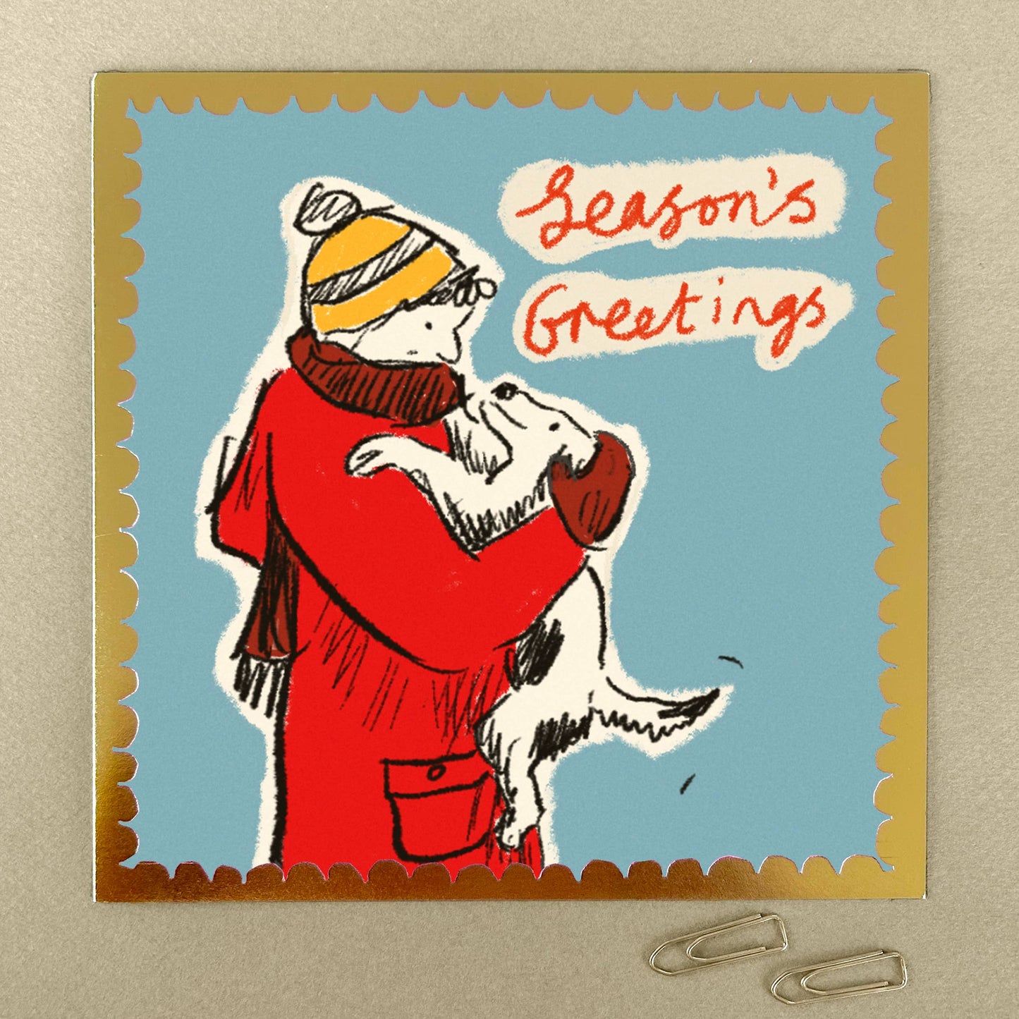 'Xmas Dog Greeting' Greetings Card