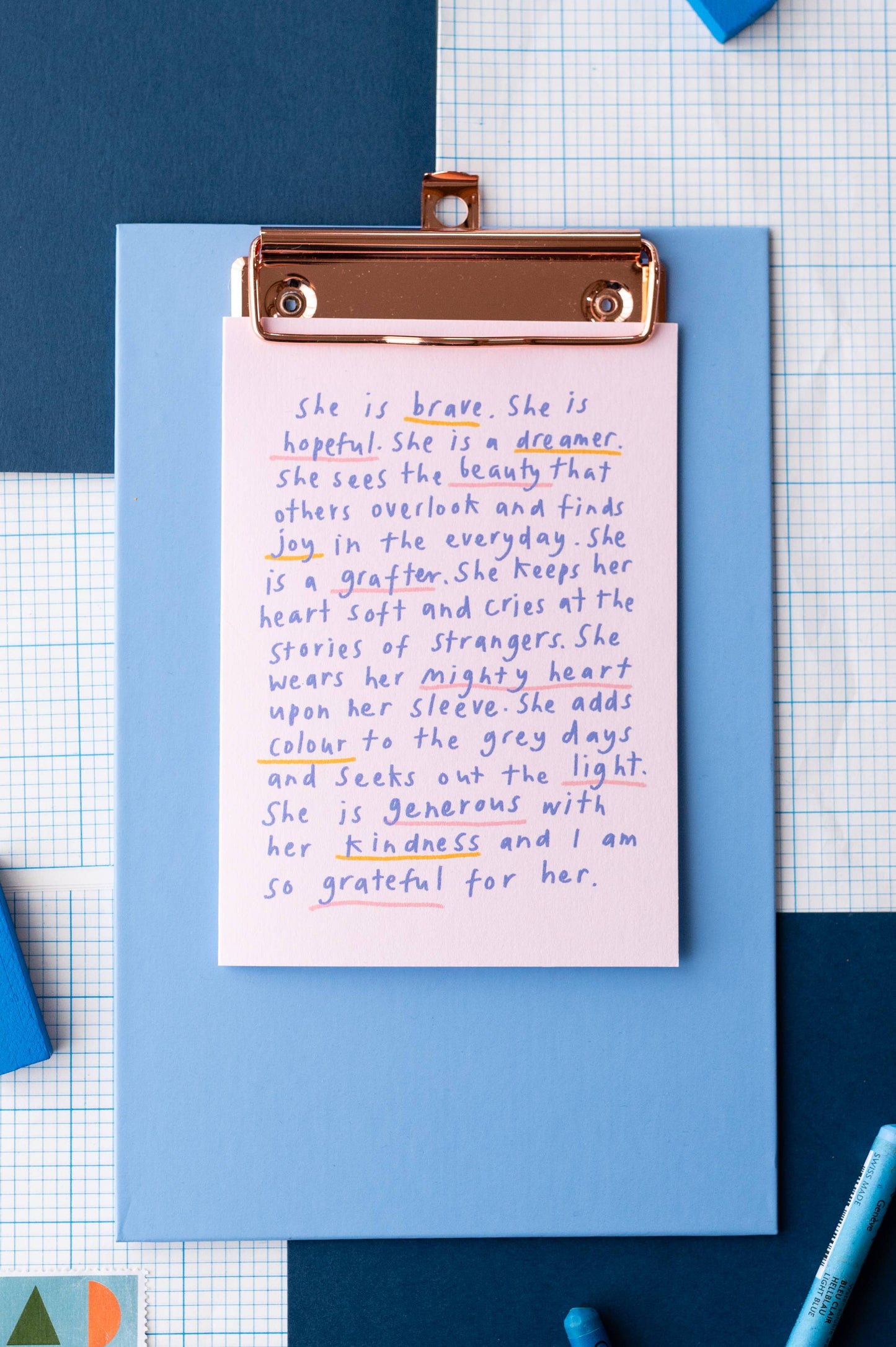 She is inspirational female card friendship card women card