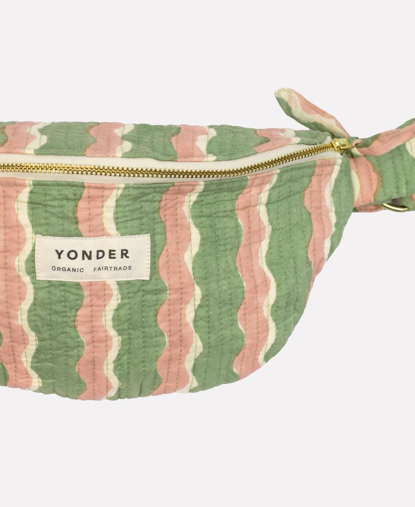 Cotton Quilted Bumbag - Whirly Mint