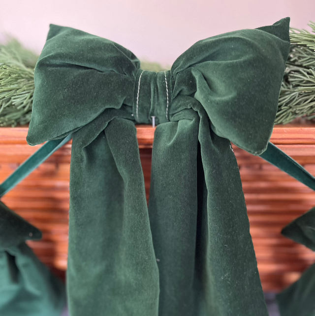 Large Dark Green Velvet Bow
